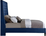 Fritz Velvet / Engineered Wood / Metal / Foam Contemporary Navy Velvet King Bed - 82.5" W x 88" D x 71" H