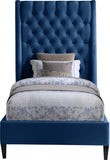 Fritz Velvet / Engineered Wood / Metal / Foam Contemporary Navy Velvet Twin Bed - 45.5" W x 83" D x 71" H