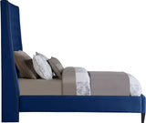 Fritz Velvet / Engineered Wood / Metal / Foam Contemporary Navy Velvet Twin Bed - 45.5" W x 83" D x 71" H