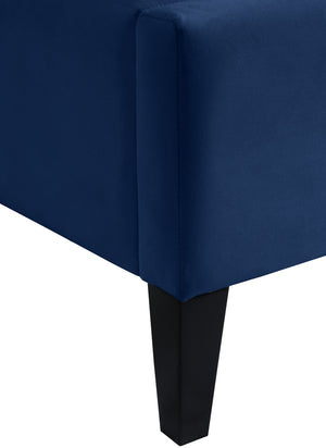 Fritz Velvet / Engineered Wood / Metal / Foam Contemporary Navy Velvet Twin Bed - 45.5" W x 83" D x 71" H