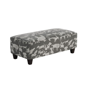 Fusion 100-C Transitional Cocktail Ottoman 100-C Doggie Graphite 49" Wide Cocktail Ottoman