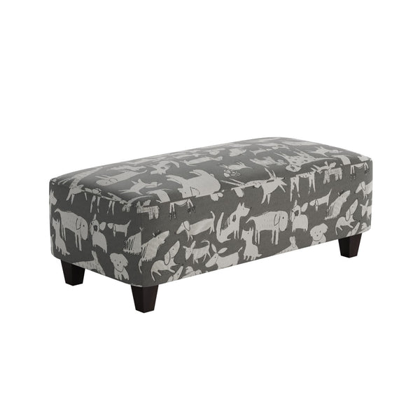 Fusion 100-C Transitional Cocktail Ottoman 100-C Doggie Graphite 49" Wide Cocktail Ottoman