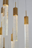 Bethel Gold Chandelier in Stainless Steel & Crystal