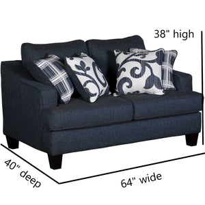 Fusion 2331 Transitional Loveseat 2331 Truth or Dare Navy