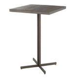 Fuji Industrial Bar Table in Antique Metal and Espresso Bamboo by LumiSource
