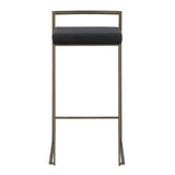 Fuji Industrial Stackable Barstool in Antique with Black Velvet Cushion by LumiSource - Set of 2