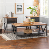 3-Piece Distressed Solid Wood Table Set