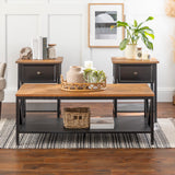 3-Piece Distressed Solid Wood Table Set