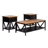 3-Piece Distressed Solid Wood Table Set