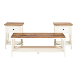 3-Piece Distressed Solid Wood Table Set