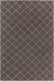 Chandra Rugs Gaia 100% Wool Hand-Knotted Contemporary Wool Rug Charcoal/White 9' x 13'