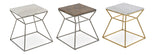 Gakko End Table Set: End Table Marble, and One End Table Brown Marble and One End Table Marble Gold Brass Frame (Gakko End Marble Collection ) SOHO-CONCEPT-GAKKO END TABLE-80685