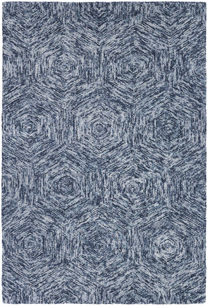 Chandra Rugs Galaxy 100% Wool Hand-Tufted Contemporary Rug Blue/Ivory 7'9 x 10'6