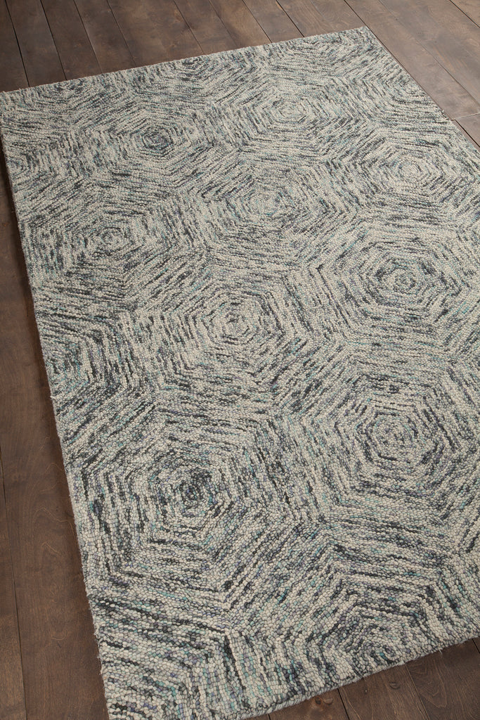 Chandra Rugs Galaxy 100% Wool Hand-Tufted Contemporary Rug Blue/Ivory 7'9 x 10'6