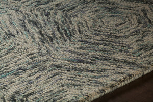 Chandra Rugs Galaxy 100% Wool Hand-Tufted Contemporary Rug Blue/Ivory 7'9 x 10'6