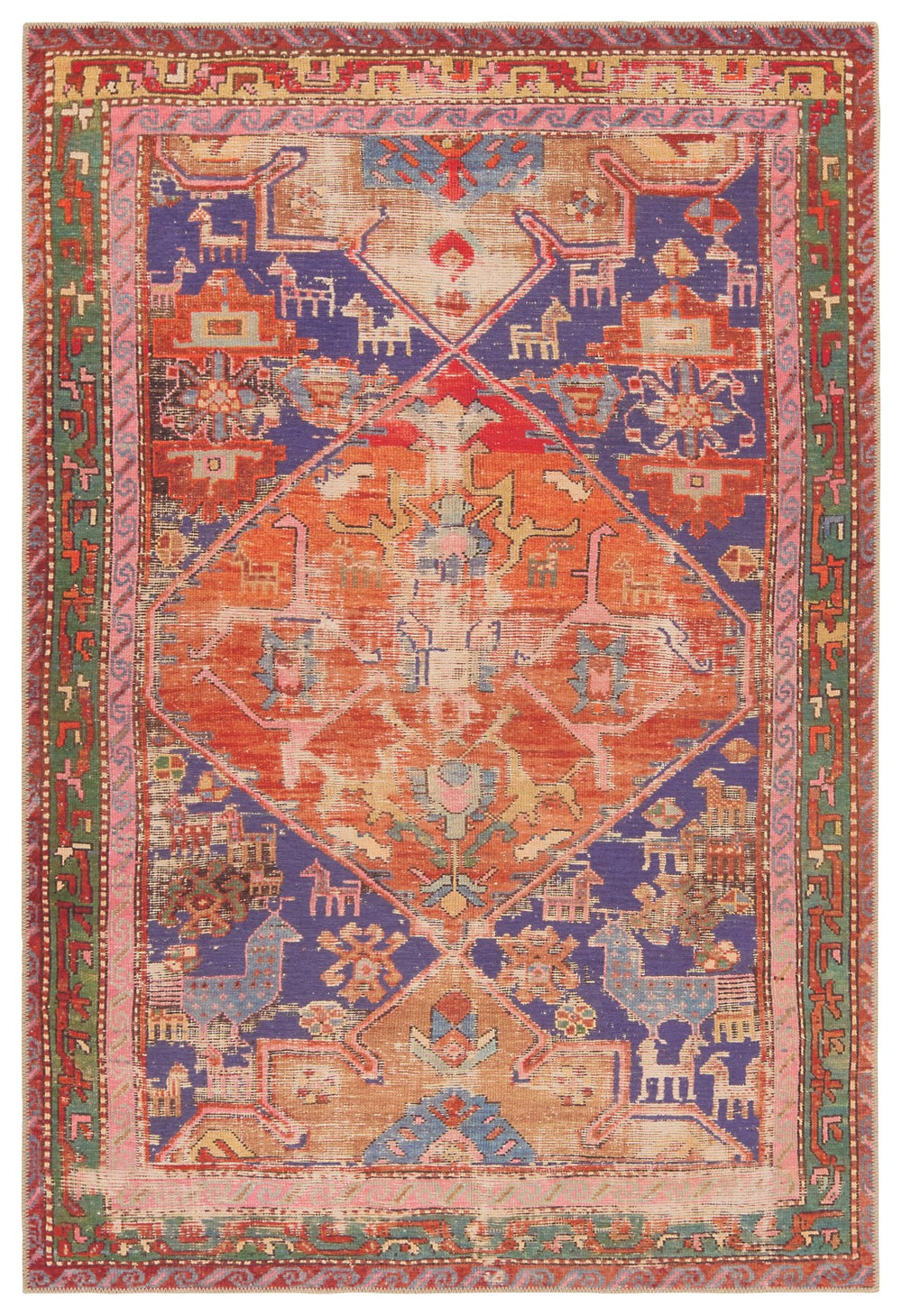 Jaipur Living Garcia Sancho GAR02 Powerloomed Machine Made Indoor Vintage Rug Orange 9' x 12'