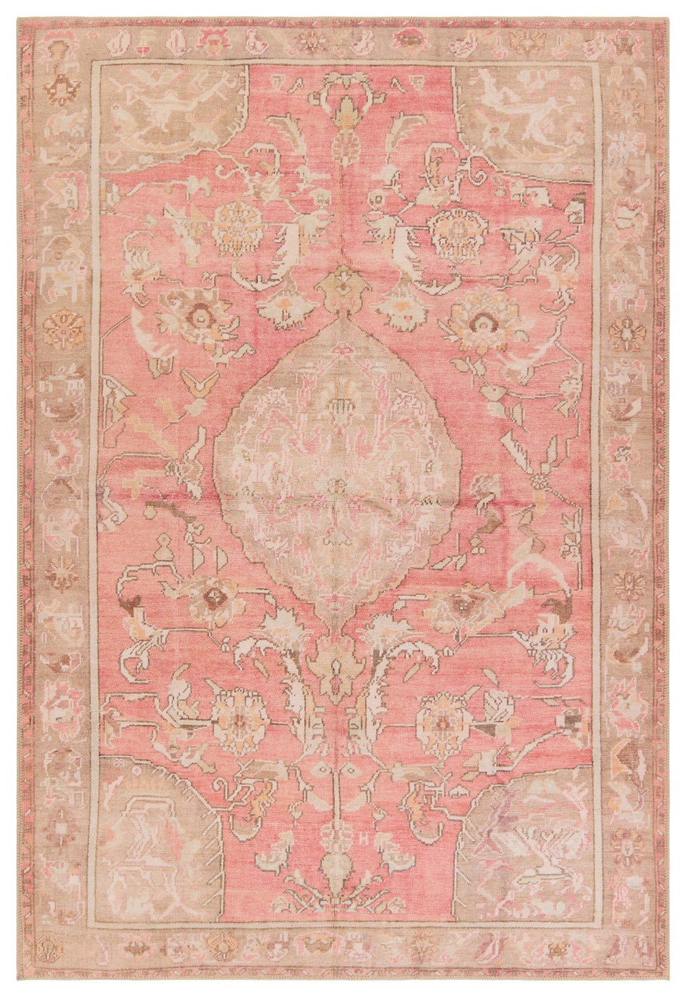 Jaipur Living Garcia Cheney GAR06 Powerloomed Machine Made Indoor Vintage Rug Pink 9' x 12'