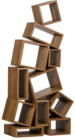 Noir Cubist Bookcase GBCS156DW