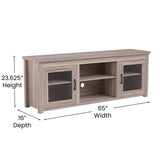 English Elm EE1862 Classic TV Stands/Entertainment Console Gray Wash Oak EEV-13911