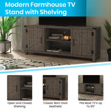 English Elm EE1864 Modern TV Stands/Entertainment Console Gray Wash Oak EEV-13915