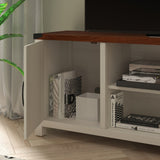 English Elm EE1864 Modern TV Stands/Entertainment Console White/Walnut EEV-13916
