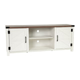 English Elm EE1864 Modern TV Stands/Entertainment Console White/Walnut EEV-13916