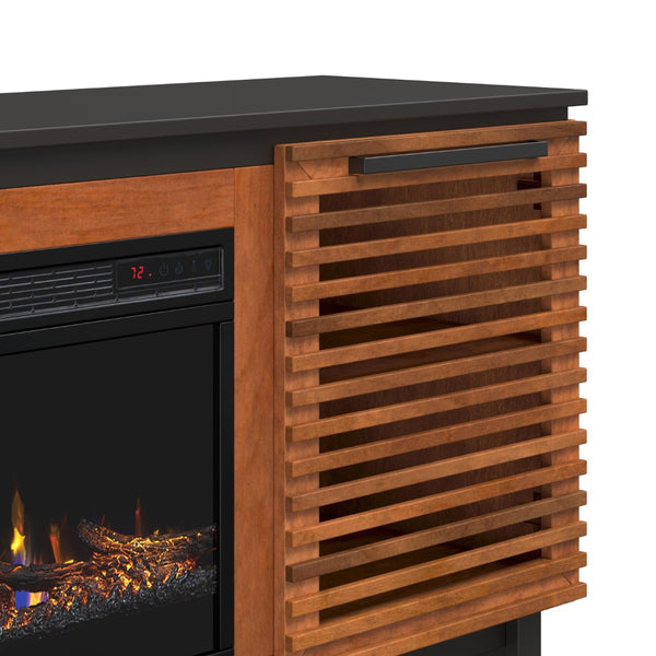 Legends Furniture Mid Century Modern Fully Assembled TV Stand with Electric Fireplace Included GC5410.BNB