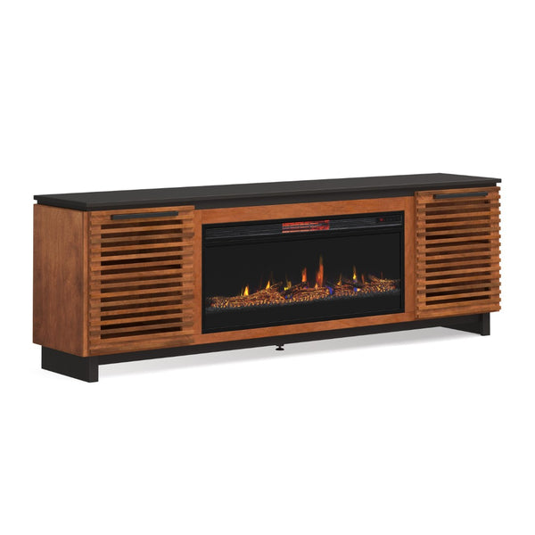 Legends Furniture Mid Century Modern Fully Assembled TV Stand with Electric Fireplace Included GC5410.BNB