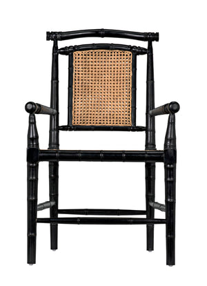 Noir Colonial Bamboo Arm Chair GCHA126AHB