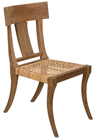 Noir Athena Side Chair,Teak with Caning GCHA239TC