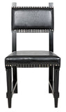 Noir Kerouac Chair with Leather GCHA275D1