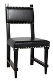 Noir Kerouac Chair with Leather GCHA275D1