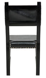 Noir Kerouac Chair with Leather GCHA275D1