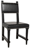 Noir Kerouac Chair with Leather GCHA275D1