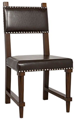 Noir Kerouac Chair with Leather GCHA275D