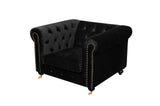 Shatana Home Claire 1 Sofa Black Velvet