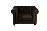 Shatana Home Claire 1 Sofa Chocolate Velvet