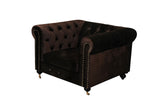 Shatana Home Claire 1 Sofa Chocolate Velvet