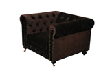 Shatana Home Claire 1 Sofa Chocolate Velvet