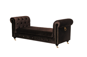 Shatana Home Gold Claire Bench Chocolate Velvet