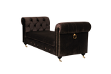 Shatana Home Gold Claire Bench Chocolate Velvet