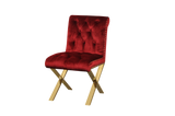 Shatana Home Gold Claire Dining Chair Burgundy Velvet