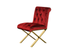 Shatana Home Gold Claire Dining Chair Burgundy Velvet