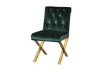 Shatana Home Gold Claire Dining Chair Green Velvet