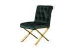 Shatana Home Gold Claire Dining Chair Green Velvet