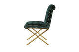 Shatana Home Gold Claire Dining Chair Green Velvet