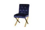 Shatana Home Gold Claire Dining Chair Navy Velvet