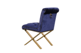 Shatana Home Gold Claire Dining Chair Navy Velvet