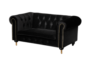 Shatana Home Gold Claire Kid'S Sofa Black Velvet