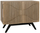 Noir Illusion Single Sideboard with Steel Base GCON244BW-1